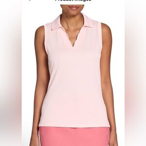 NWT Walter Hagen Pink Sleeveless Golf Tennis Polo Top Sz XL $50